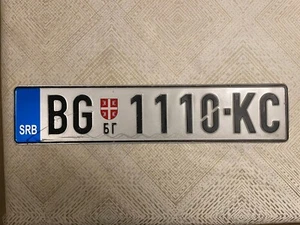 SERBIA BELGRADE BLUE BAND # BG-1110-KC RARE LICENSE PLATE - Picture 1 of 1