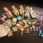 4 Barbie Baby Krissy Dolls Vintage 1973 Mattel Happy Family Babies W/Accesories