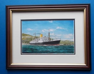 FRAMED SHIPPING PRINT RUAHINE OFF THE COAST OF NEW ZEALAND - Picture 1 of 1