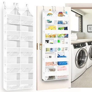 White Over The Door Organizer 5 Tiers, Extra Large Behind Door Storage of 10 ... - Picture 1 of 7