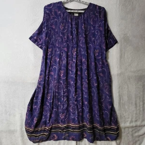 More Jazz Dress Womens 2X Boho Midi Smocked Pockets Made USA Vintage Style Flora - Picture 1 of 11