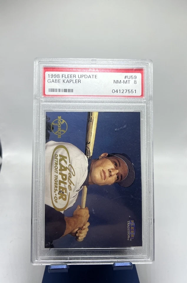 1998 Fleer Tradition Update Gabe Kapler RC Baseball Card #U59 - Rookie PSA 8 - Image 1 of 2