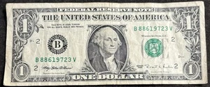 1995 New York $1 Bill Fancy Ladder 7,8,9, ,1,2,3 Double 88’s Dated 1972 Note - Picture 1 of 2