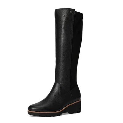 Botas de caña alta Vionic Ashland para mujer EE. UU. 7 M pantorrilla ancha UE 37 cuero negro nuevas sin caja Foto 1 de 4