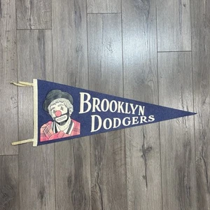 Vintage 50’s 1950's Brooklyn Dodgers "BUM" Baseball Pennant Full Sz 29.5” Navy - Picture 1 of 12