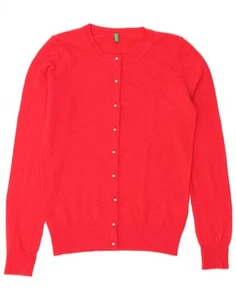 BENETTON Womens Cardigan Sweater UK 14 Large Red Wool DN67 - Picture 1 of 3