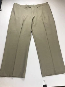 Pantalones de vestir Haggar E-CLO Stria caqui 42x28 calce clásico frente plano cintura expandida - Imagen 1 de 18