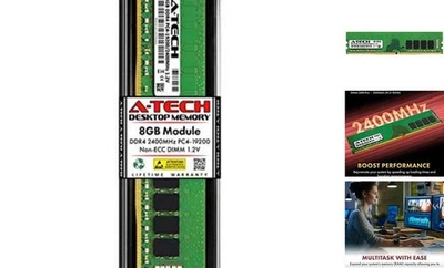  DDR4 2400 MHz UDIMM PC4-19200 (PC4-2400T) CL17 DIMM Non-ECC Desktop RAM 8GB - Image 1 of 4