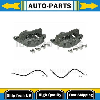 Front Disc Brake Calipers + Front Brake Line Fits Honda Civic 1.7L Acura EL 1.7L - Image 1 of 4