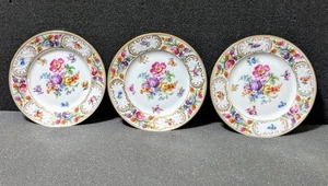 (3) Antique 1918-29 Schumann Bavaria EMPRESS DRESDEN Porcelain Bread Plates, Ø6" - Picture 1 of 9