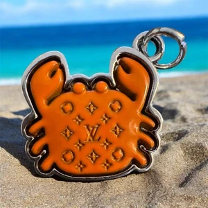 Louis Vuitton Zipper Pull Button Charm Orange 18mm Crab - Bild 1 von 3