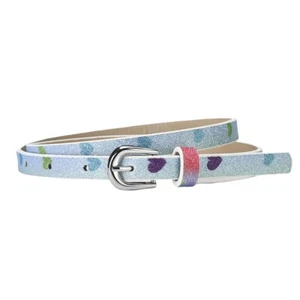 Kid Children Girl Shiny Glittery Faux Leather Skinny Waist Belt Dress Waistband - Picture 1 of 10