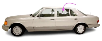 Se adapta a: 1981-1991 Benz 300SD, 300SE, 300SEL lado del conductor puerta trasera izquierda ventana vidrio Foto 1 de 4