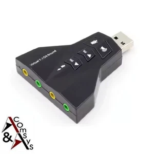 Double USB Externer 7.1 Kanal Audio Adapter 3D Stereo Externe Soundkarte Dual - Bild 1 von 4