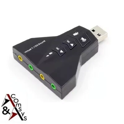 USB Soundkarte 7.1 Kanal 3D Stereo Sound Adapter Dual Audio Double Mikrofon - Bild 1 von 4