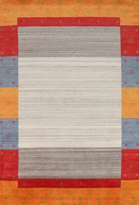 High-quality Ivory Hand-woven Wool Rug Durable Gabbeh Rug 6x10 ft - Picture 1 of 18