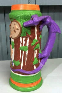 Riesiger 12 Zoll Wikinger Georg und der Drache Griff Keramik 70er Vintage Bierstein - Bild 1 von 8