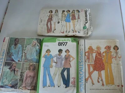 JUEGO DE PATRONES DE MATERNIDAD VINTAGE/4, TALLAS 10-12, 14 - BUTTERICK/MCCALLS/SIMPLICIDAD Foto 1 de 4