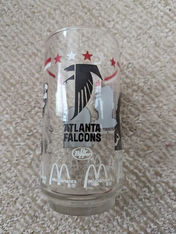 Vintage 1980's Atlanta Falcons McDonald's Promo Glass 16 oz Cover