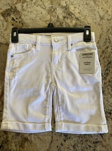 Girls 7 Bermuda Shorts Signature by Levi Strauss & Co. Gold Label White - Picture 1 of 6