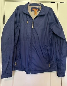 Sperry Top Sider Men's SZ Medium Blue Boat Full Zip Rain Coat Windbreaker Jacket - Picture 1 of 14