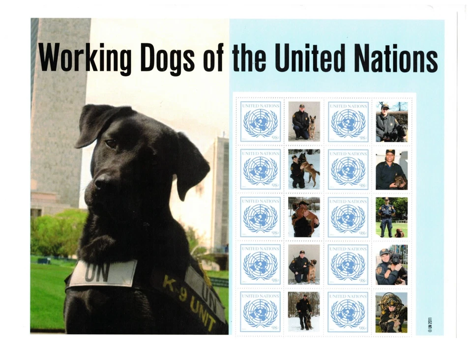 S44727 Un One New York MNH 2011 Ms Working Dogs of The Un Foto 1 de 1