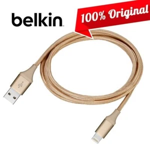 Original Belkin 5FT Braided Gold MFI-Certified Charge Data Cable for iPhone iPad - Photo 1 sur 5