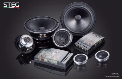 STEG ML653C Set Haut Parleur 3 Voies Woofer Mid Haut-Parleur Crossover Grilles - Photo 1/4