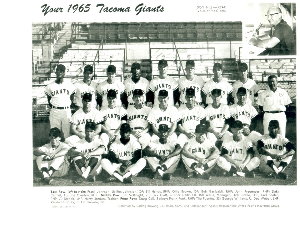 1965 TACOMA GIANTS PCL TEAM 8x10 PHOTO HUNDLEY DIETZ SAN FRANCISCO BASEBALL