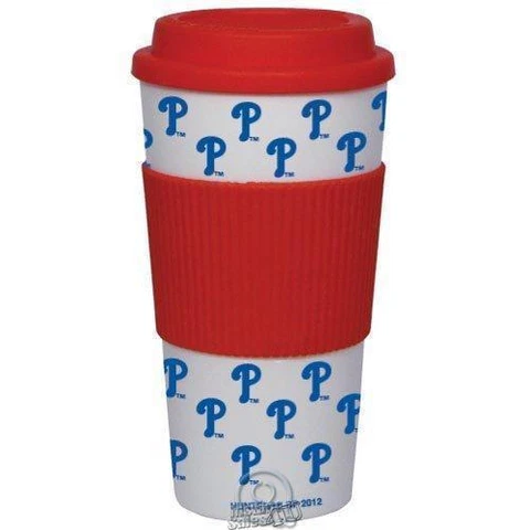 Philadelphia Phillies 16 Oz Plastic Tumbler Travel Cup Hot/Cold Coffee Mug MLB Cover