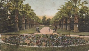 Escena de invierno en East Lake Park - Los Ángeles, California - litografía sin publicar - Imagen 1 de 3