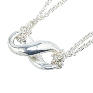 TIFFANY&Co. Figure Eight Necklace Double Chain Women 【Used】 - Picture 1 of 7