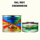 RAL 9001 Cremeweiß  Acryllack 0,75 kg Set MATT incl. Härter