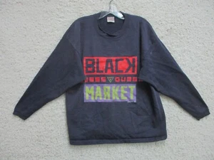 VINTAGE Guess Sweater Medium Adult Blue 1989 Black Market Sweatshirt Mens 80s - Picture 1 of 11