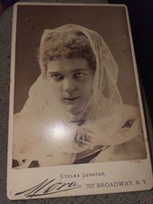 Vintage Photo 4.25 X 6.5 Cabinet Card, Etelka Gerster, Mora Late 1800's