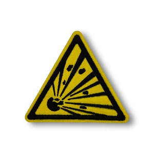Explosives Warning Sign Patch | Iron-On & Sew-On Patch - Picture 1 of 2