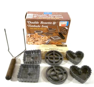Nordic Ware Double Rosette & Timbale Iron with 6 Molds and Recipes/Instructions - Picture 1 of 14