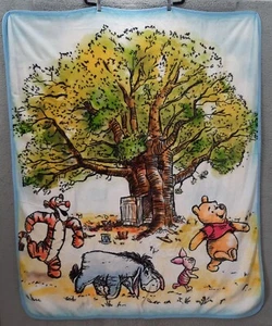 Disney Winnie The Pooh Micro Fleece Throw Blanket Pooh- A Picnic Eeyore Tigger  - Picture 1 of 4