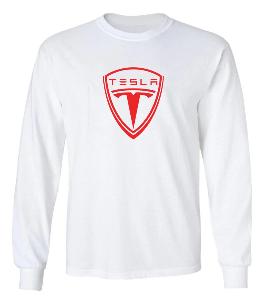 CAMISETA TESLA MOTOR Manga Larga Gráfico Algodón Envío Gratis  Foto 1 de 1
