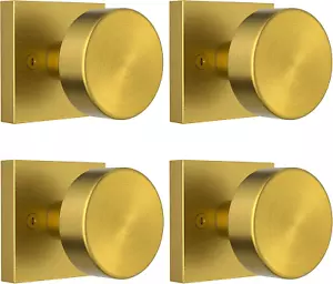 4 Pack Antique Brass Door Knob Dummy Door Knobs Antique Door Knobs Interior, Vin - Picture 1 of 12