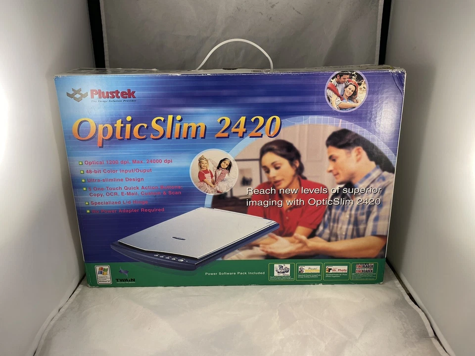 Plustek Opticslim 2420 CIS Color Flatbed Scanner 2004 NEW NOS - Image 1 of 4