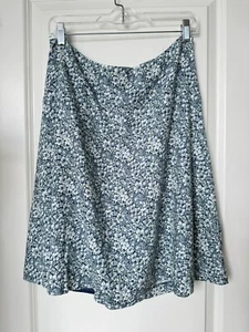Anne Taylor Factory Ladies Floral Skirt Sz 8 In Blue Green And White Fully Oined - Picture 1 of 5