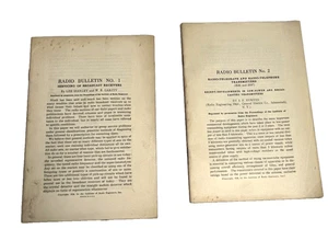 Institute Radio Engineers Radio Bulletin 1 and 2 1920s Telegraph Lot 2 Booklets - Picture 1 of 7