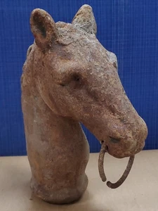 Antique Vintage Cast Iron Hitching Post Horse Head Topper #2 - Picture 1 of 4