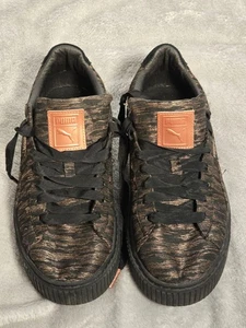 PUMA Basket Metallic Bronze Black Sneakers Size 9.5 — Rare Colorway 143 - Picture 1 of 5