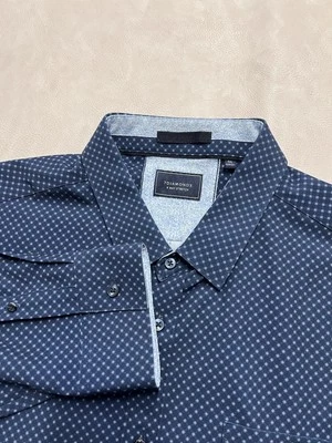 7 Diamonds Shirt Size XXL 4 Way Stretch Long Sleeve Flip Cuff Pattern Button Up - Image 1 of 4