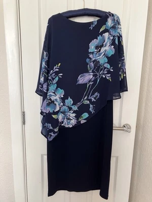 Lovely Joseph Ribkoff Blue Navy & floral dress in excellent condition - Image 1 of 4