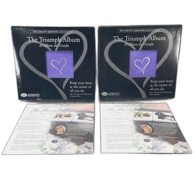 Nuevo de Lote Antiguo Creative Memories (7x7) 2 Álbumes de Recortes Corazón Púrpura y 2 Protectores de Página Foto 1 de 4