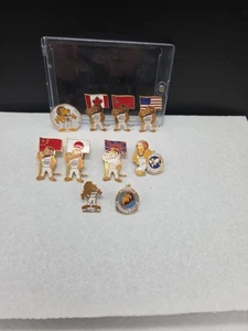 Seattle Goodwill Games Mascot Country USA USSR UK JAPAN LION Pinback Hat 10 Pins - Picture 1 of 11