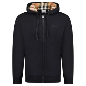 Burberry Hove check Hood Embroidery Logo Hoodie Black RRP £650 - Picture 1 of 3